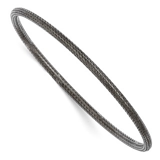 Leslie's Sterling Silver Ruthenium-plated Textured Bangle