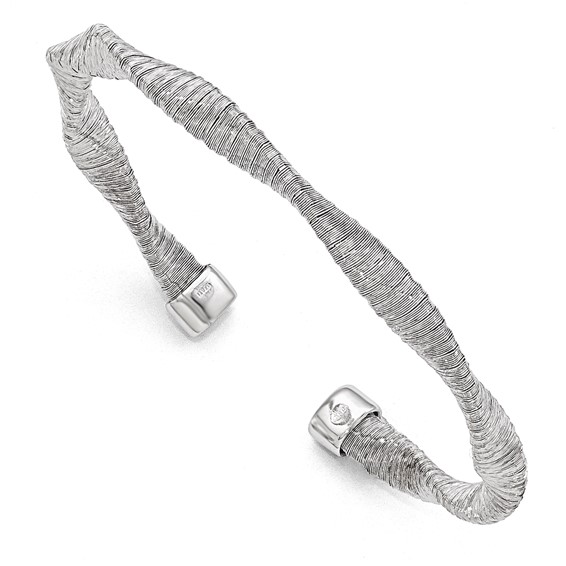 Leslie's Sterling Silver Textured & Polished Twisted Cuff Bracelet