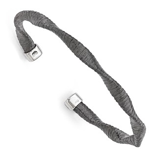 Leslie's Sterling Silver Black Rhodium-plated Textured Twisted Bracelet