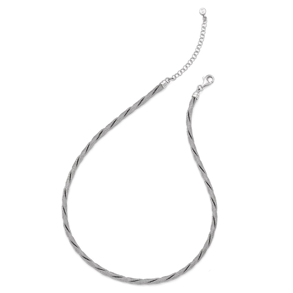 17" Sterling Silver Textured w/2.5in Extender Necklace - Picture 2 of 3