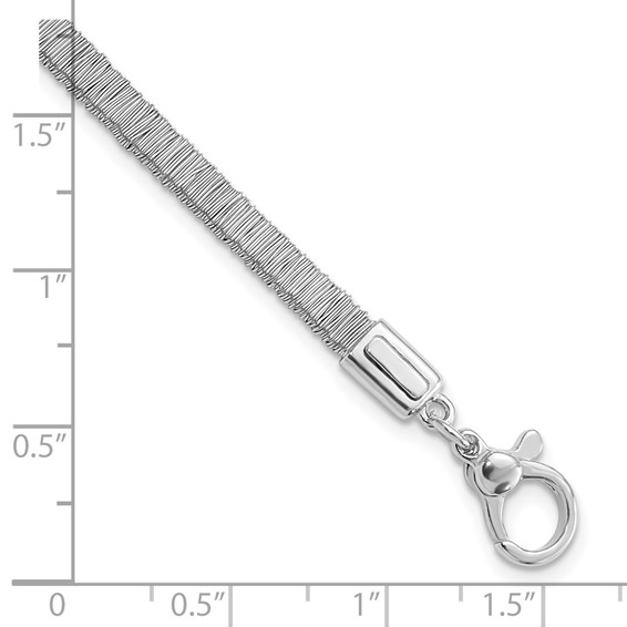 Leslie's Sterling Silver Polished Wire Wrapped w/1in ext Bracelet