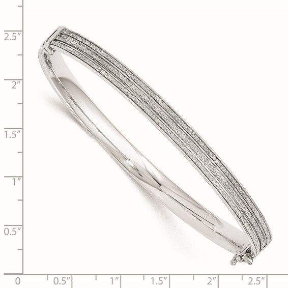 Leslie's Sterling Silver Glimmer Infused Hinged Bangle Bracelet