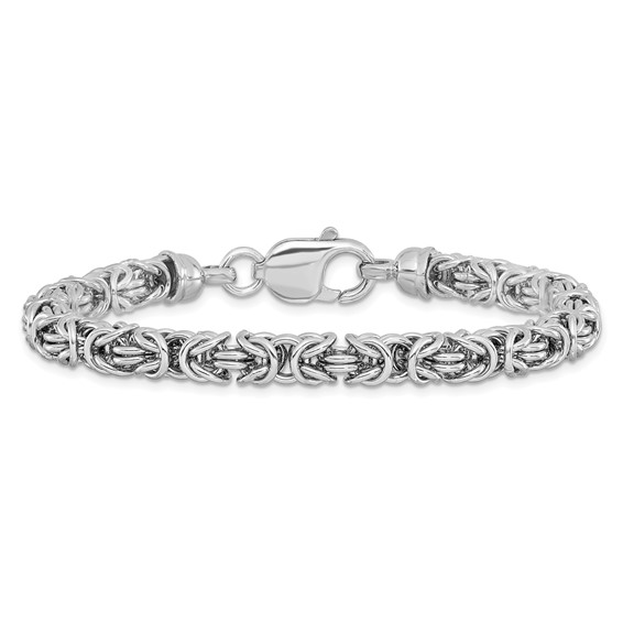 Leslie's Sterling Silver Rhodium-plated Polished Link Bracelet