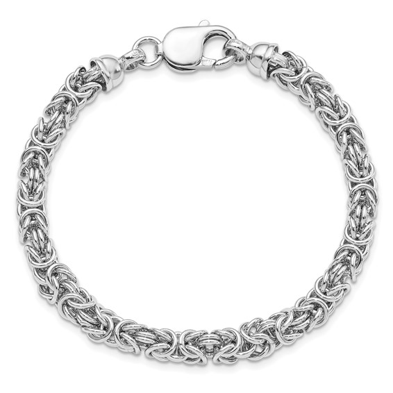 Leslie's Sterling Silver Rhodium-plated Polished Link Bracelet