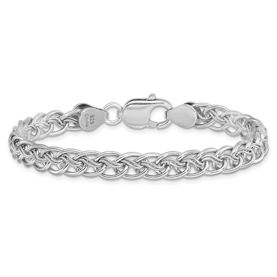 Leslie's Sterling Silver Rhodium-plated Polished Link Bracelet