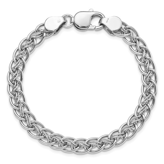Leslie's Sterling Silver Rhodium-plated Polished Link Bracelet