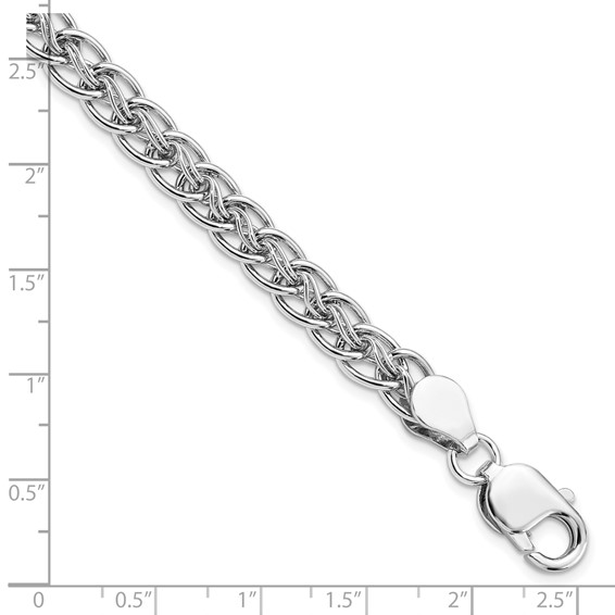 Leslie's Sterling Silver Rhodium-plated Polished Link Bracelet