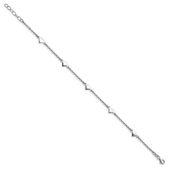 Leslie's Sterling Silver Heart Station Anklets