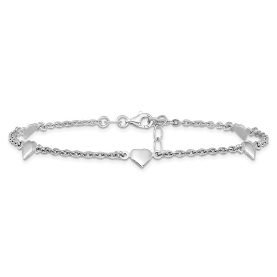 Leslie's Sterling Silver Heart Station Anklets
