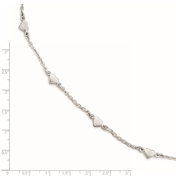 Leslie's Sterling Silver Heart Station Anklets