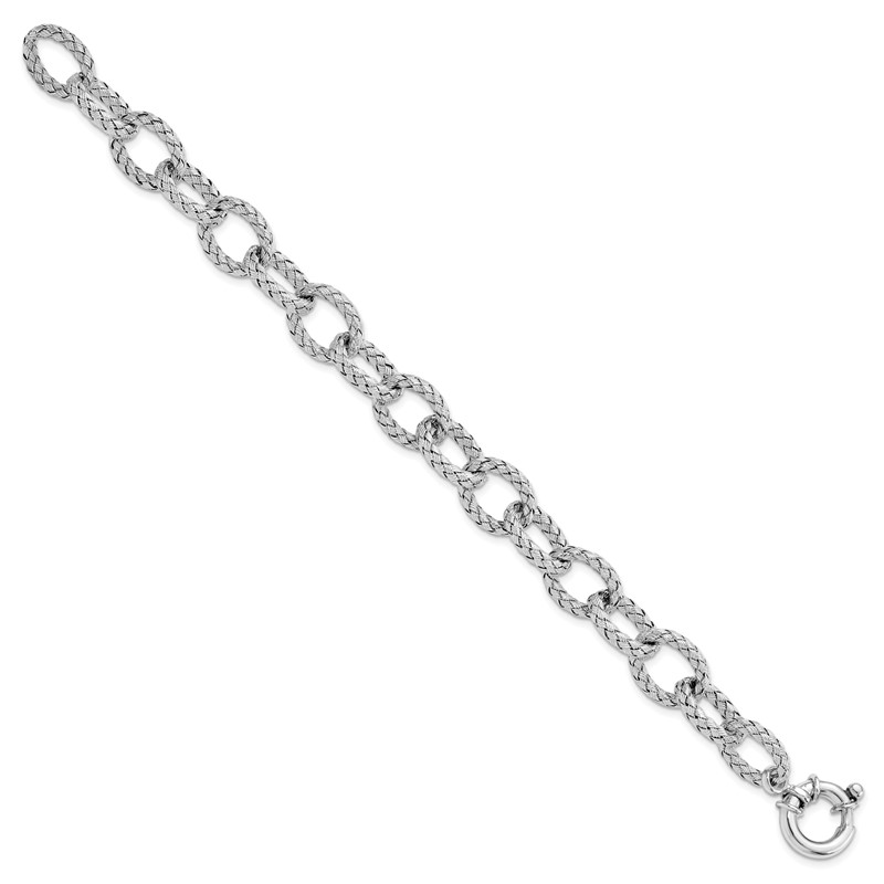 Sterling Silver RH-plated Woven Link Bracelet