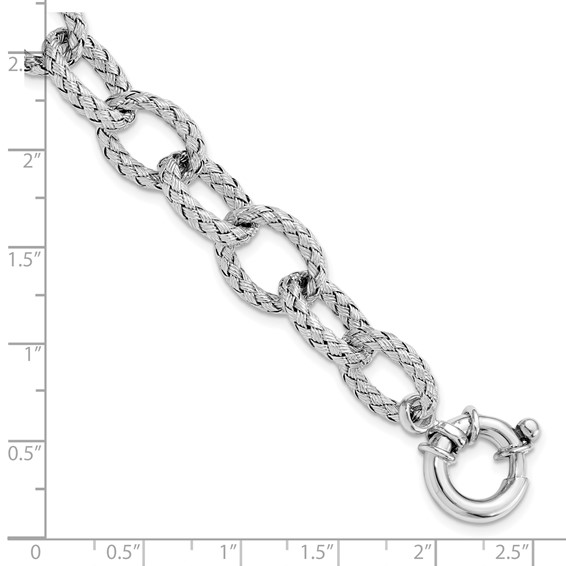 Leslie's Sterling Silver RH-plated Woven Link Bracelet