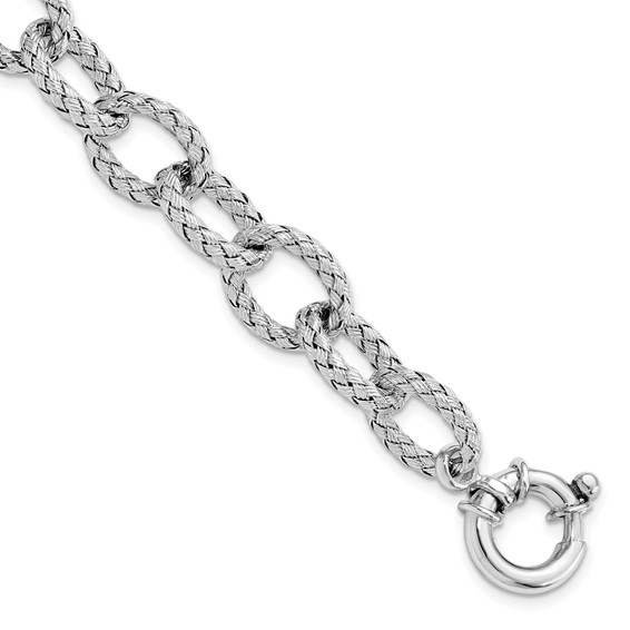 Leslie's Sterling Silver RH-plated Woven Link Bracelet