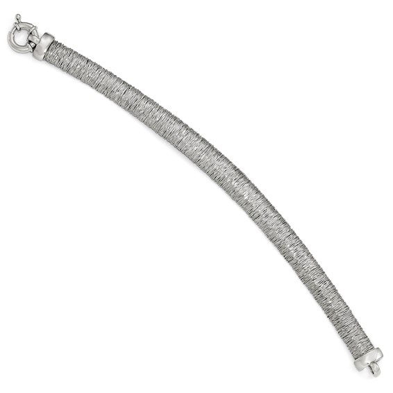 Leslie's Sterling Silver Polished and Textured Bracelet