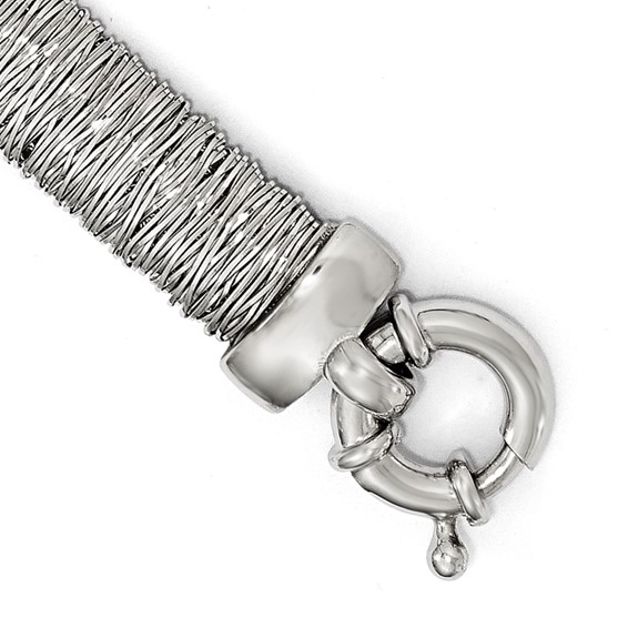 Leslie's Sterling Silver Polished and Textured Bracelet