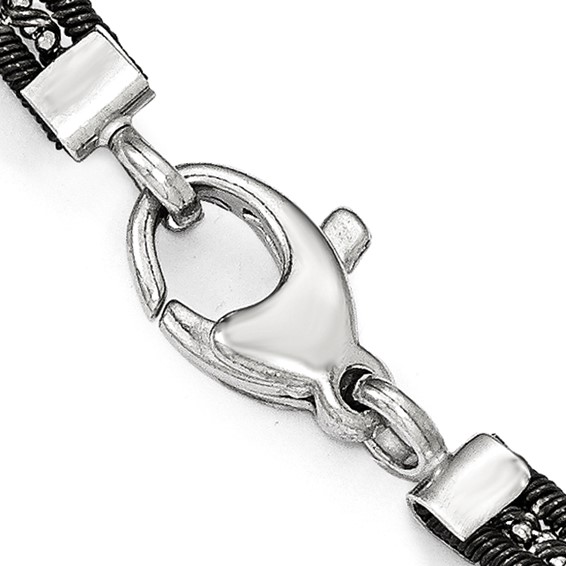 Leslie's Sterling Silver Ruthenium-plated Mesh Bracelet