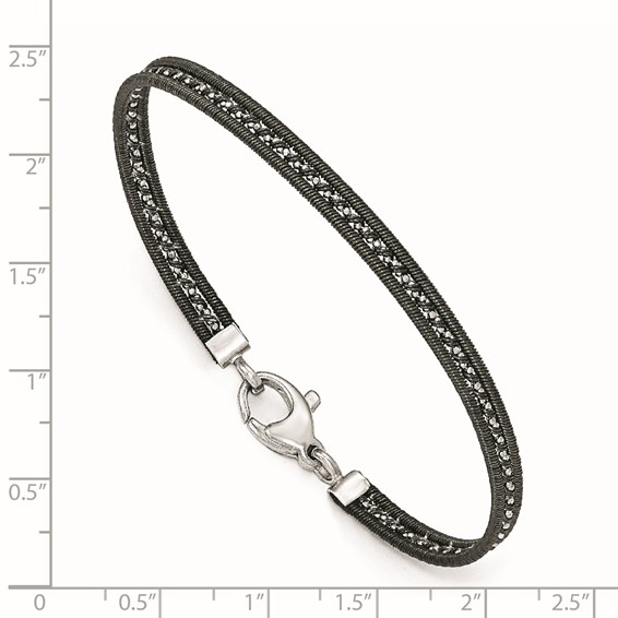 Leslie's Sterling Silver Ruthenium-plated Mesh Bracelet