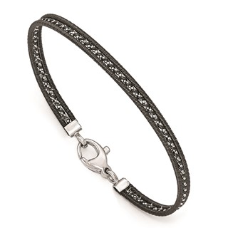 Leslie's Sterling Silver Ruthenium-plated Mesh Bracelet