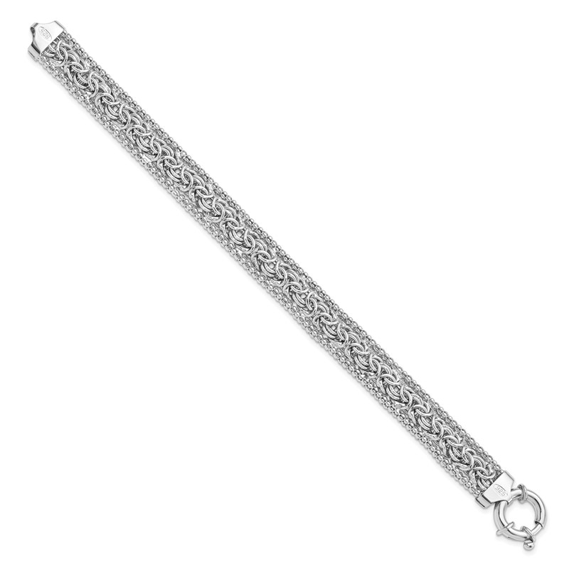Sterling Silver RH-plated Polished Bracelet