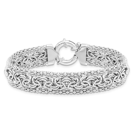 Leslie's Sterling Silver RH-plated Polished Bracelet