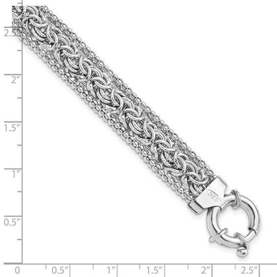 Leslie's Sterling Silver RH-plated Polished Bracelet