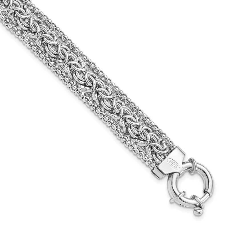 Sterling Silver RH-plated Polished Bracelet