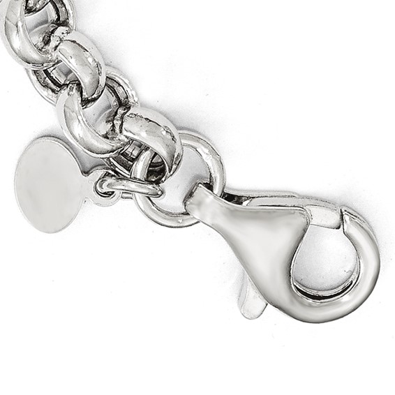 Leslie's Sterling Silver Rose-tone Polished & Textured Link Bracelet