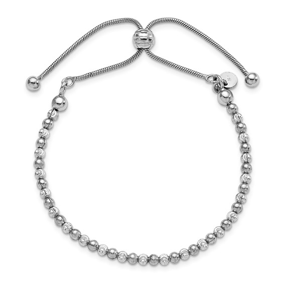 Leslie's Sterling Silver RH-plated D/C Bracelet Adjustable Bracelet