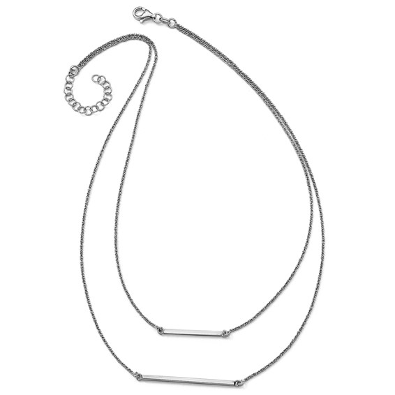 Leslie's Sterling Silver Double 1.4 mm Strand with 2in ext. Necklace