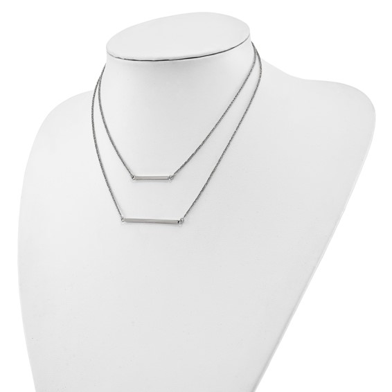Leslie's Sterling Silver Double 1.4 mm Strand with 2in ext. Necklace