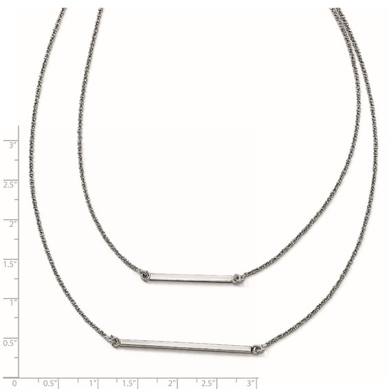 Leslie's Sterling Silver Double 1.4 mm Strand with 2in ext. Necklace