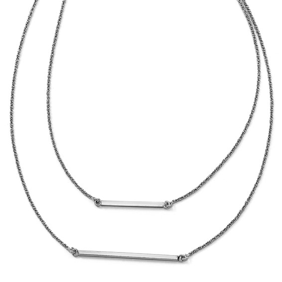 Leslie's Sterling Silver Double 1.4 mm Strand with 2in ext. Necklace