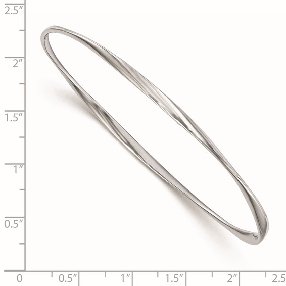 Leslie's Sterling Silver RH-plated Polished Twisted Bangle
