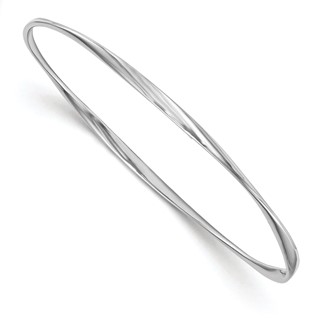 Leslie's Sterling Silver RH-plated Polished Twisted Bangle