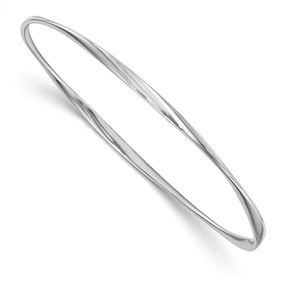 Leslie's Sterling Silver RH-plated Polished Twisted Bangle