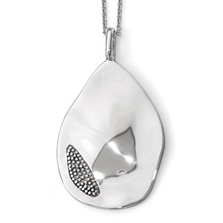 Leslie's Sterling Silver Polished and Textured Pendant