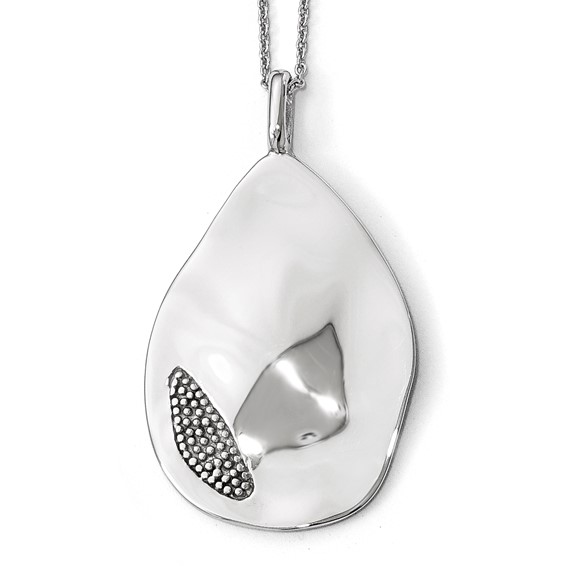 Leslie's Sterling Silver Polished and Textured Pendant