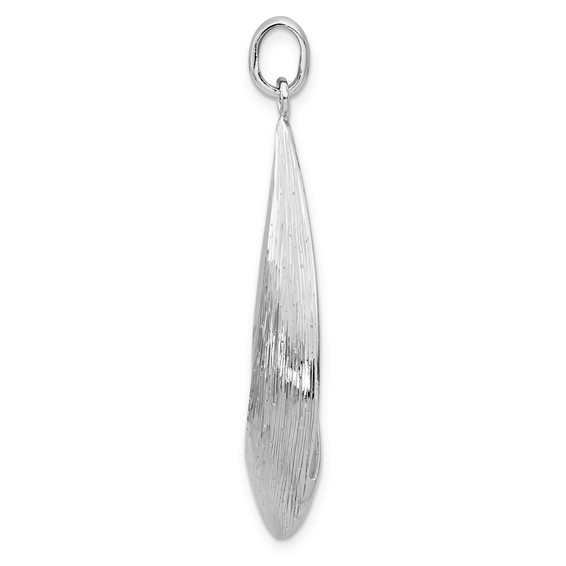 Leslie's Sterling Silver Radiant Esse RH-plat Polish/Textured Pendant