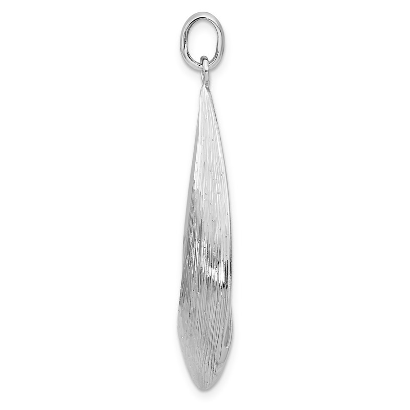 Sterling Silver Radiant Esse RH-plat Polish/Textured Pendant