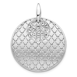 Leslie's Sterling Silver Brushed Preciosa Crystal Pendant