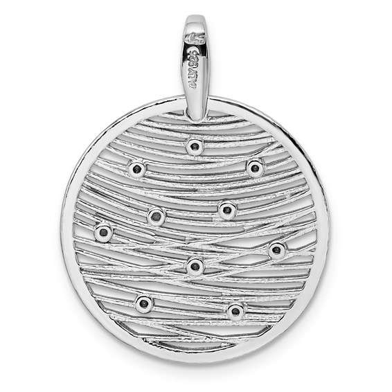Leslie's Sterling Silver RH-plated Polished Preciosa Crystal Pendant