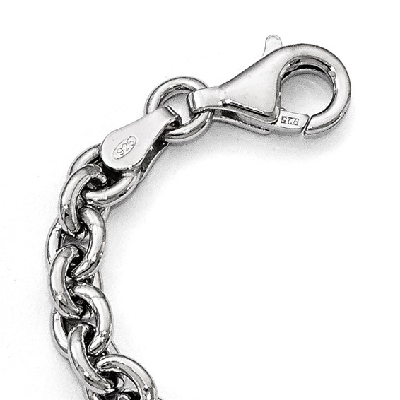 Leslie's Sterling Silver Polished CZ Infinity Bead Chain Necklace