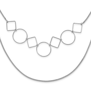 Leslie's Sterling Silver Polished Double-strand Geometric Necklace