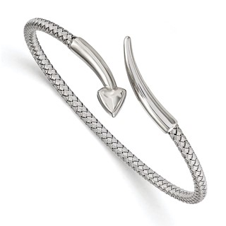 Leslie's Sterling Silver Rhodium-Plated Flexible Bangle