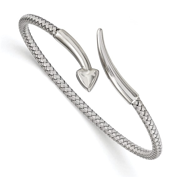 Leslie's Sterling Silver Rhodium-Plated Flexible Bangle