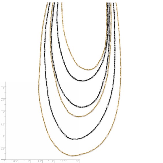 Leslie's Sterling Silver Gold/Black Rhodium-plated 1in ext. Necklace