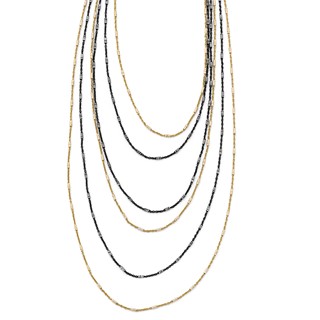 Leslie's Sterling Silver Gold/Black Rhodium-plated 1in ext. Necklace