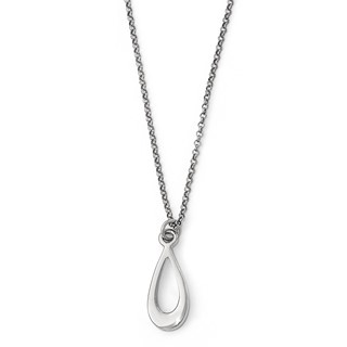 Leslie's Sterling Silver Polished Teardrop w/1in ext. Necklace