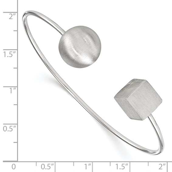 Leslie's Sterling Silver Rhodium-plated Radiant Essence Satin Bangle