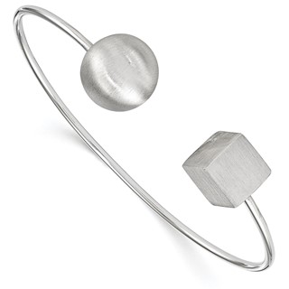 Leslie's Sterling Silver Rhodium-plated Radiant Essence Satin Bangle
